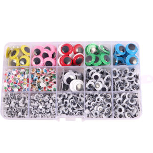 1500pcs Movable Self-Adhesive Eyes Wiggly Googly Animal Eyeball Kindergarten Children DIY Crafts   K0882