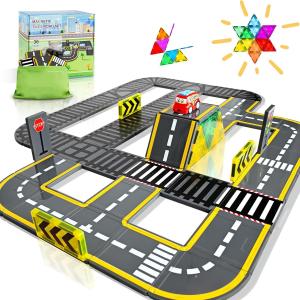 Strong Magnetic Traffic Road Surface Magnetic Tiles Educational Enlightenment Toys for Kindergarten Childrens Logic Thinking