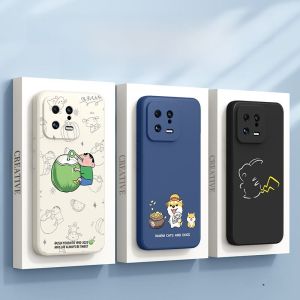 Ultra-Thin Silicone Case for Xiaomi 13 pro Ultra And 13X Anti-Fall Full Coverage Protective Shell for Men And Women Cartoon Personality Design