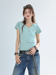 CHANT2nd | Slimming Design Short V-Neck Tee