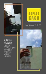 JAR KACA TOPLES KACA POLOSTUTUP ALUMUNIUM SILVER // MURA // ELEGAN