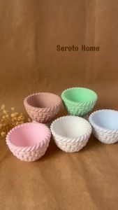 Chậu Hoa Tròn Đan Lưới Mini Đẹp Nhiều Màu Hũ Đựng Nến Thơm Lọ Chum Trang Trí Sen Đá Tiểu Cảnh DIY