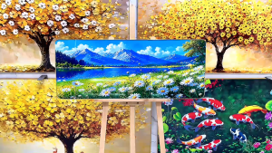 Tranh Cánh Đồng Hoa Cúc Trắng Nở Rộ Tranh Canvas Tranh Tráng Gương Tranh Phòng Khách Tranh Decor