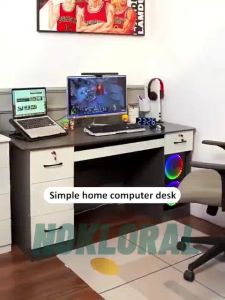 NOKLORAL Modern Office Desk Computer Desk Study Desk With Drawer Cabinet Writing Desk
