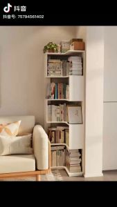 Corner Bookshelf Integrated Wall Floor Shelf Household Child Storage Bookcase Simple Multi-Layer Corner Locker