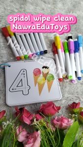 SPIDOL WIPE CLEAN small whiteboard pen with eraser spidol dengan penghapus