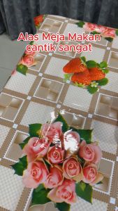 AS Table Cloth Waterproof Plastic PVC Table Cover Oilproof Dustproof Tablecloth Kitchen Dining Room Kain Alas Meja Makan