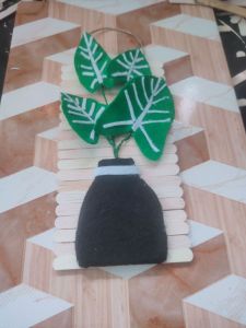 hiasan dinding hiasan perakarya kerajinan tangan stik es krim bunga flanel