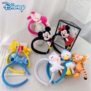 ZEEMIN Christmas Disney Stitch Mickey Minnie Plush Headband Headdress Cartoon Anime Soft Fashion Woman Girl Headwear Princess Hair Acessarie Gift