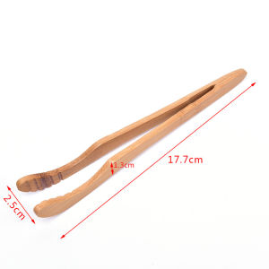 B*1PCS 17.7cm x 1.3cm Bamboo Teaware Tea Clips Wood Toast Tong Wooden Toaster Bagel Bacon Squeezer Sugar Ice Tea Tongs