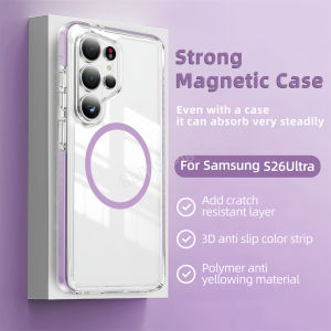 For Samsung S26 Ultra Case Magnetic Transparent Wireless Charge Shell For Samsung Galaxy S26 Ultra S25 Plus S24 Plus Cover Funda