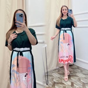 DASTER BLINK MOTIF CANTIK||DASTER MIDI DRESS BEST SELLER TERBARU TERLARIS KEKINIAN||BAHAN RAYON TEBAL PREMIUM||BUSUI FRIENDLY RESLETING DEPAN||MIDI DRESS MOTIF PRINT KEKINIAN TERBARU TERLARIS