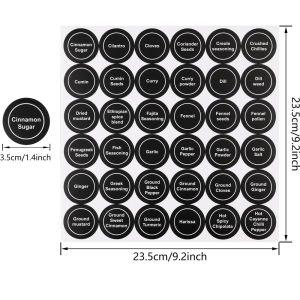 180PCS Spice Stickers Kitchen Jar Spice Bottle Label Kitchen Label Food Storage Stickers Waterproof Blackboard Label Stickers
