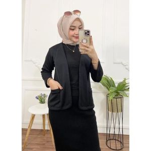 Blazer Wanita Kekinian Bahan Scuba Tebal Atasan Seragam Kerja Wanita Terbaru