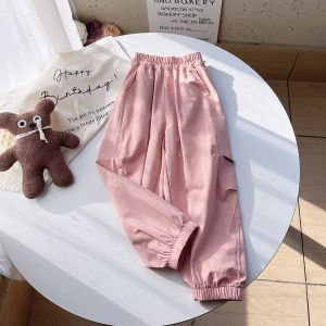 Cool Girls Workwear Pants Spring Summer Trendy Childrens Casual Trousers High Waist Cotton Blend Comfortable Breathable