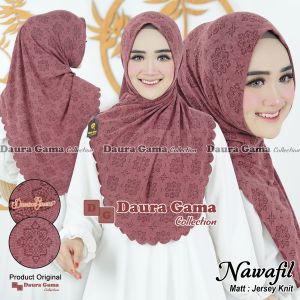BERGO NAWAFIL BAHAN KNIT MOTIF PINGGIRAN LASERCUT BY DAURAGAMA