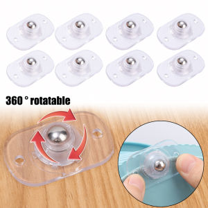 เฟอร์นิเจอร์ล้อเลื่อนแบบใส4ชิ้น/เซ็ตลูกปัดสแตนเลสล้อสากลอุปกรณ์เสริมฐานมือถือในครัวเรือน