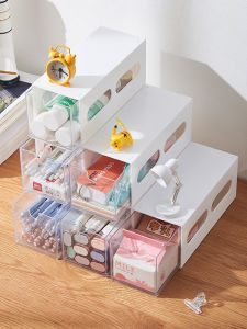 Acrylic Desktop Organizer Box Transparent Drawer Style Large Capacity Stationery Storage Box Desktop Storage Solution for Students