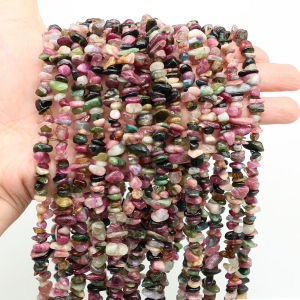 Natural Stone Color Tourmaline Irregular Beads Crystal Chips Gravel Shape Gemstone Bead for Jewelry Making DIY Bracelet Necklace