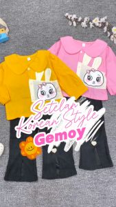 [2-6 Tahun] Setelan Haru - Set Korea Anak Perempuan Casual Premium Gaya Elegant Korea - Setelan Anak Perempuan Korean Kids - Baju Anak Perempuan alinkidos