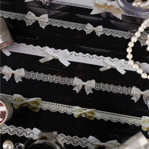 Stickers Punk | Light Retro Lace Border Base Style Bow Pattern Washi Tape