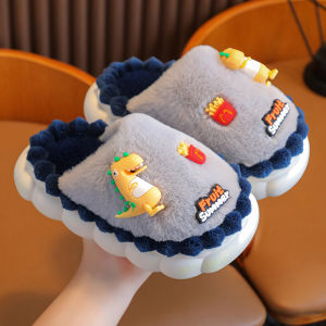 Dép Trẻ Em Chống Trượt Hình Khủng Long Cho Bé Trai Và Bé Gái Mùa Đông 2023 Dép Cotton Cho Trẻ Em Đi Trong Nhà