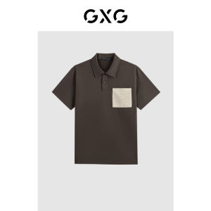 GXG | Dual Color Casual Simple Pocket Patchwork Polo Shirt Short Sleeve