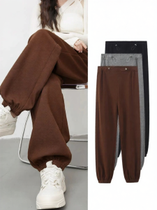 MIDULI | Comfort No-tightening Pregnant Womens Joggers Fleece-lined