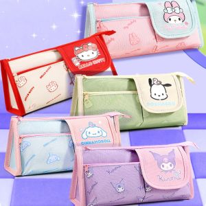 Sanrio | Genuine Sanrio Characters Pencil Case For Students Study Stationery Portable Travel Small Cosmetic Bags Storage Bags