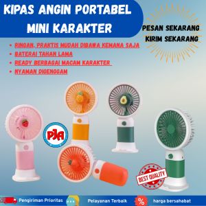 Kipas Angin Genggam Portable Mini Karakter Buah Lucu Mini Fan Kecil