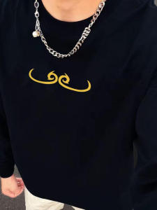 Áo Thun Cotton Dài Tay Nam Mùa Xuân Thu in Họa Tiết Đơn Giản Rộng Rãi Cổ Tròn Thiết Kế Dài Tay Áo Thun Cotton Thoáng Khí Thường Ngày