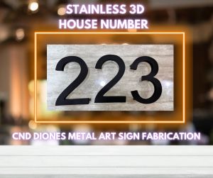 3DMetal number sign/Metal door Sign /floating number glossy black & Matte Black