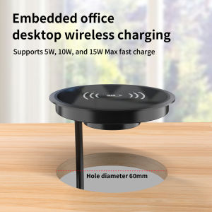 Invisible Embedded Desktop Wireless Charger 15W Fast Charge Compatible with iPhone 8-16 Series Samsung S8-S23 Series