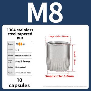 POWER&STRONG | Stainless Steel Conical Nut M6 M8 M10 M12