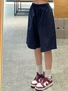 High-Waist Casual Womens Pants in Royal Blue Thin Section Loose Style Cotton 100% Material for Summer Season