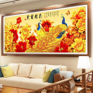 Diamond Painting Full of Diamonds 5D Brick Stone Adhesive Cross Stitch Wealth And Prosperity New 2024 Peacock Home Decor