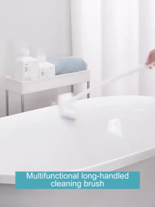 1Set Bathroom Wall Brush Removable Sponge Cleaning Brush Long Handle Brush For Tile Floor Bathtub