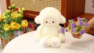 Rose Bouquet Sheep Doll with Hand Magnetic Soft Animal Plush Small Anime Hugging Lamb Doll Birthday Girls Valentine Gift