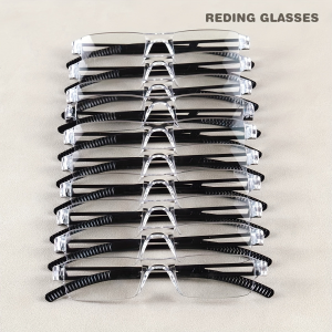 10-Piece Set of Integrated Reading Glasses for Presbyopia with Clear Lenses Lightweight to Wear Suitable for Both Men and Women.