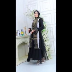 JD REALPIC Outer Cardy Tunik Zhafira Fashion Pakaian Wanita Bahan Tile Brukat Kombi Tiledot