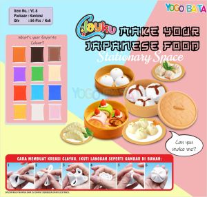 Mainan Anak Clayku Model Little Chef Clay Polymer Warna Warni 12Pcs