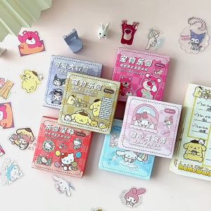 100pcs Cute Sanrio Stickers Hello Kitty PET Waterproof Stickers Phone Sticker Melody Kuromi Cinnamoroll Pompompurin Strawberry Bear