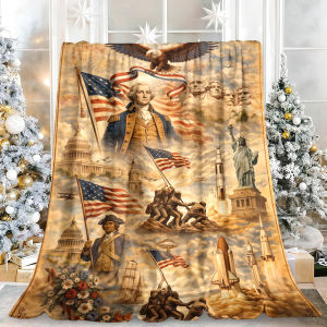 Beast Kingdom | Blue Flowers Design Breathable Comfortable Thanksgiving Travel Blanket Perfect for Christmas Xmas Holiday Home Decoration