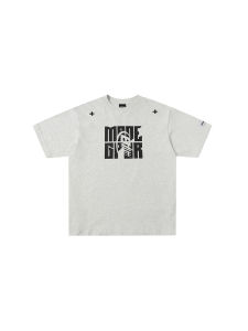 เสื้อยืดแขนสั้นคอตตอนผสมผู้ชาย ผู้หญิง ฤดูร้อน หลวม คู่รัก แขนสั้น แฟชั่น แบรนด์ น่ารัก ลำลอง คอตตอนผสม ลายตัวอักษร