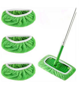 【Malaysia available】4pc Adapted Swiffer mop replacement cloth cover mop cloth floor mop household dry-wet dual-purpose rotating floor cleaning cloth cover拖把 拖把布