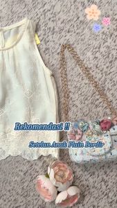 [KIDSFASHIONKOLEKSI] Setelan Anak Perempuan Motif Plain Bordir Full Cream Sleeveless