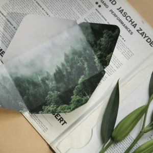 Original Petal Style Birthday Greeting Card Forest Green Wish Small Quantity of Sea Water Creative Stationery Business Supplies