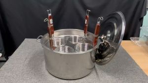 หม้อลวกเส้น สแตนเลส 3/4/5 หลุม เชิงพาณิชย์พร้อมตะกร้ากรองลวกเส้น