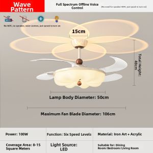 FANZHEN | Vintage Cream Design Creative Silent Ceiling Fan Light
