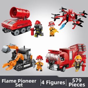 Fire Truck Building Blocks Educational Toy for Boys